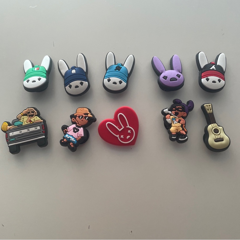 Lot Of 10 Bad Bunny Shoe Charms Crocs Jibbitz Bad Bunny Music For Crocs